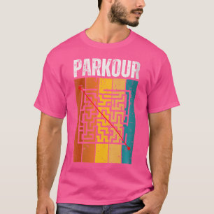 Camiseta Laberinto de Parkour Diseño Retro Vintage 70S Park