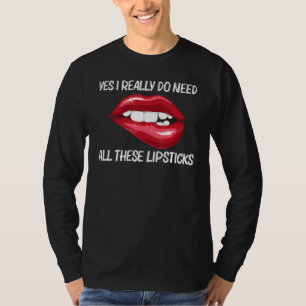 Camiseta Labial Para Mujeres Chicas Mordiendo Labios Rojos 