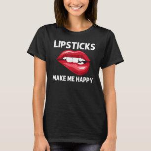 Camiseta Labial Para Mujeres Chicas Mordiendo Labios Rojos 