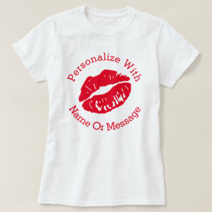 Camiseta Labial Personalizado Beso (rojo)