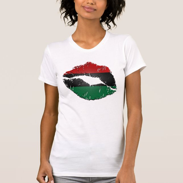 Camiseta Labios afroamericanos de la bandera (Anverso)