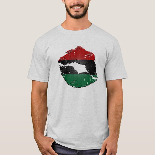 Camiseta Labios afroamericanos de la bandera (Anverso)