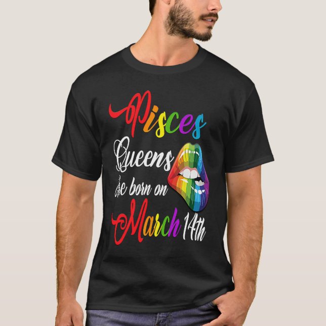 Camiseta Labios arcoiris 14 de marzo Queens Pisces Chica Zo (Anverso)