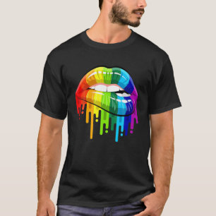 Camiseta Labios Arcoíris LGBT Orgullo Gay Homosexual Lesbia