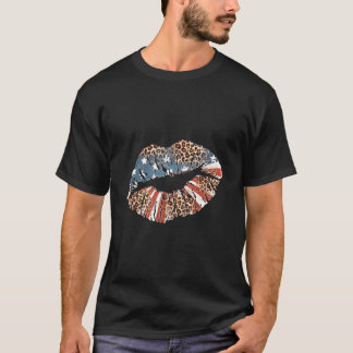 Camiseta Labios Besando Besos Patrióticos 4 De Julio Leop