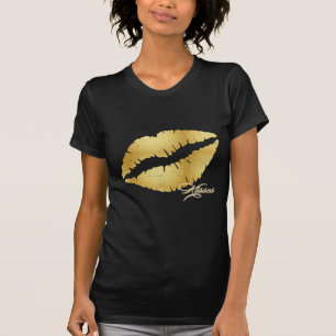 Camiseta Labios "besos " del oro