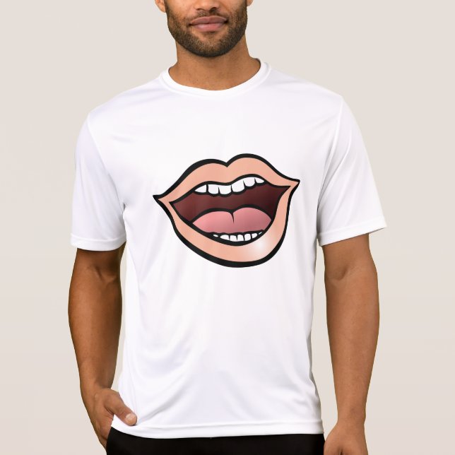 Camiseta Labios Boca Abierta Dientes Lengua (Anverso)