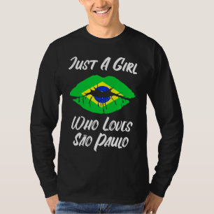 Camiseta Labios Boca Amor Bandera Brasileña Sao Paulo