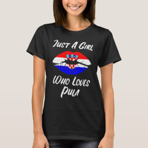 Camiseta Labios Boca Amor Bandera de Croacia Pula