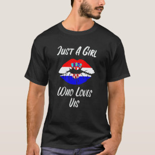 Camiseta Labios Boca Amor Bandera de Croacia Vis