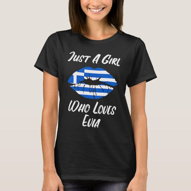 Camiseta Labios Boca Amor Bandera Griega Evia (Anverso)
