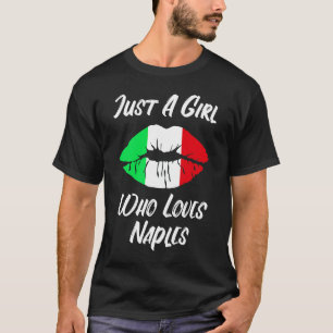 Camiseta Labios Boca Amor Bandera Italiana Nápoles