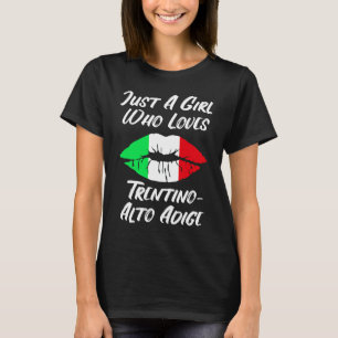 Camiseta Labios Boca Amor Bandera Italiana Trentino Alto Ad
