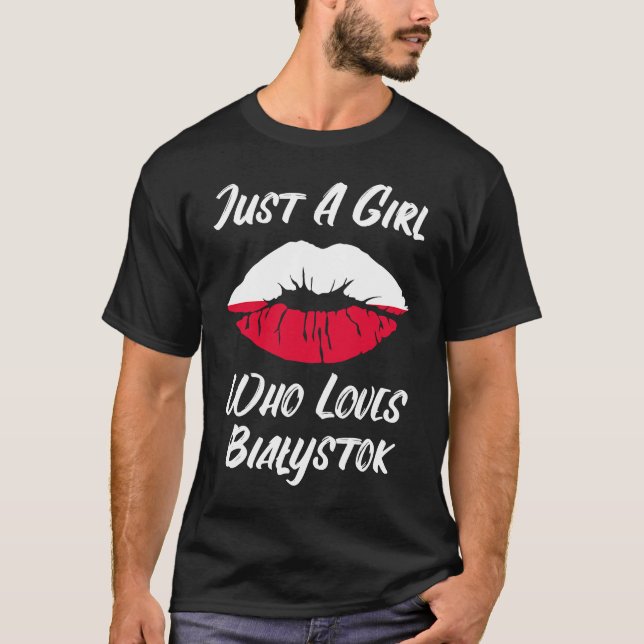 Camiseta Labios Boca Amor Bandera Polaca Bialystok (Anverso)