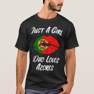 Camiseta Labios Boca Amor Bandera Portuguesa Azores