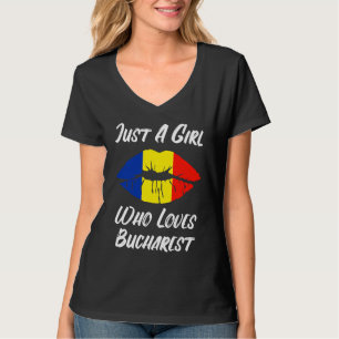 Camiseta Labios Boca Amor Bandera Rumana Bucarest