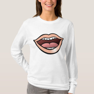 Camiseta Labios Boca Dientes Lengua Abierta