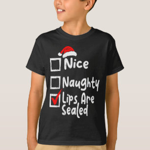 Camiseta Labios Bonitos Traviesos Lista Divertida de Navida