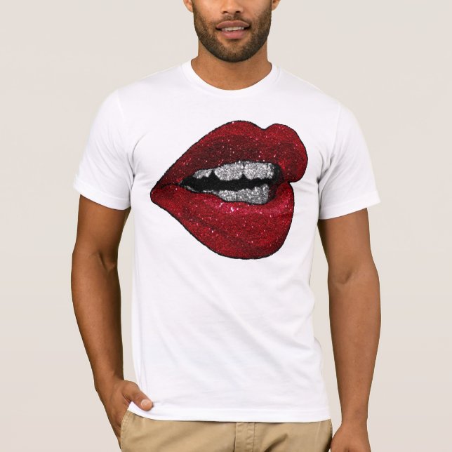CAMISETA LABIOS CALIENTES DEL PURPURINA (Anverso)