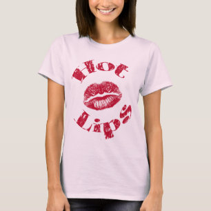 Camiseta Labios calientes, labios rojos