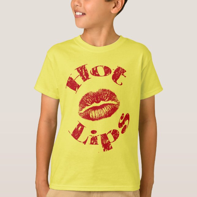 Camiseta Labios calientes, labios rojos (Anverso)