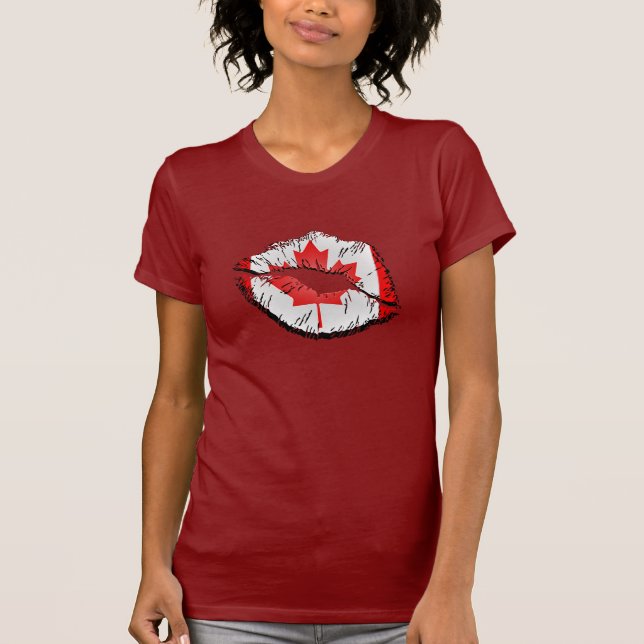 Camiseta Labios canadienses de la bandera (Anverso)