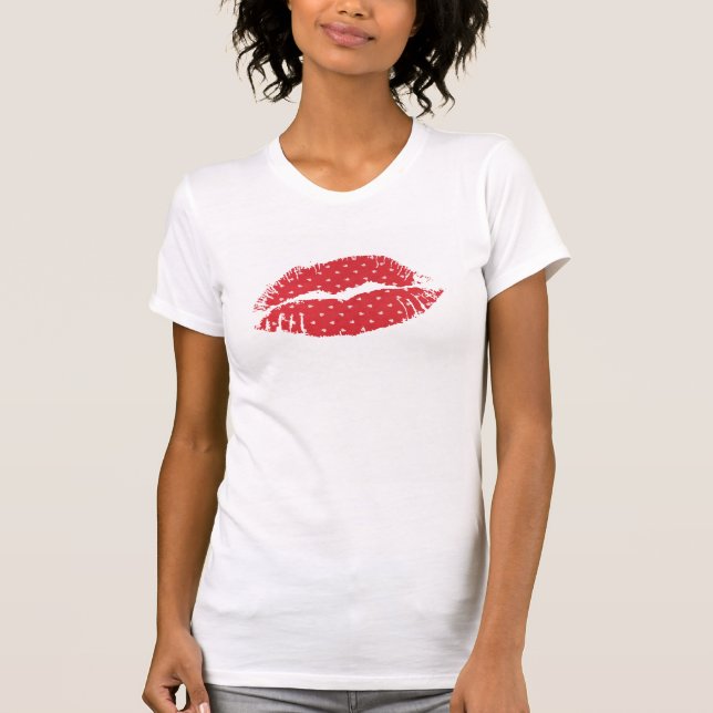 Camiseta Labios cardíacos de polka (Anverso)