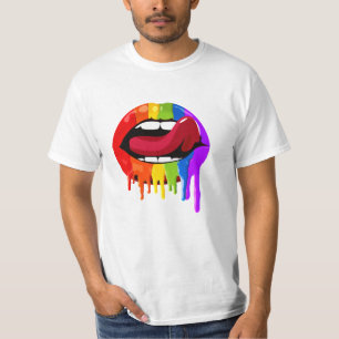 CAMISETA LABIOS DE ARCOÍRIS