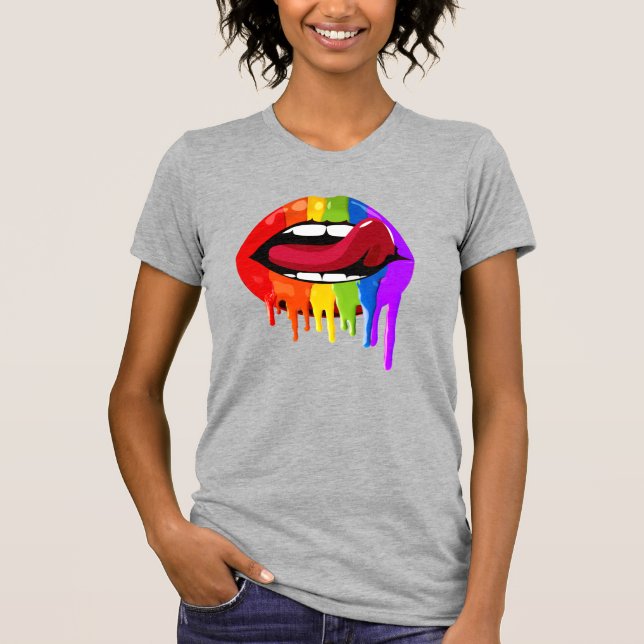 CAMISETA LABIOS DE ARCOÍRIS (Anverso)