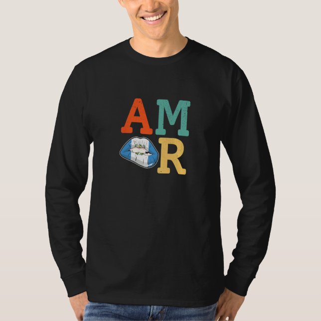 Camiseta Labios de bandera de Guatemala de amor (Anverso)