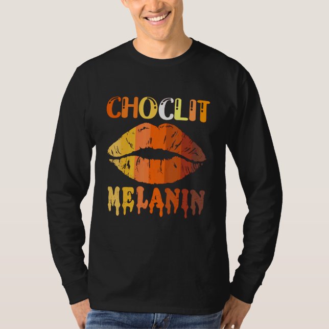 Camiseta Labios de Choc Lit Melanina Poppin Goteo Mujeres B (Anverso)