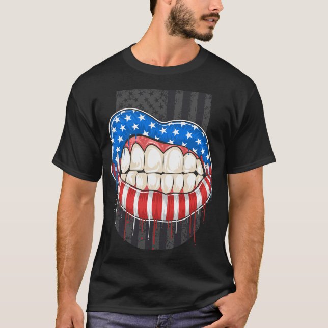 Camiseta Labios de Estados Unidos (Anverso)