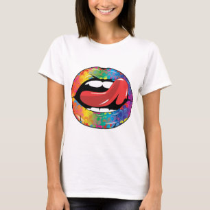 Camiseta Labios de Fleur De Rainbow Licking