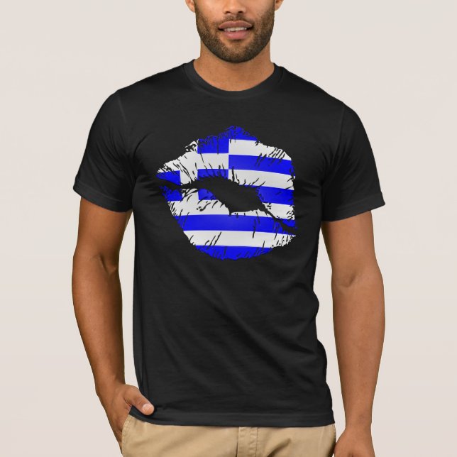 Camiseta Labios de la bandera de Grecia (Anverso)