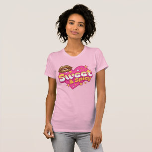 Camiseta Labios de leopardo dulces y picantes Corazón retro