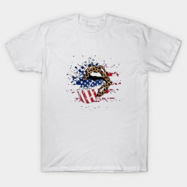 Camiseta Labios de leopardo patriótico