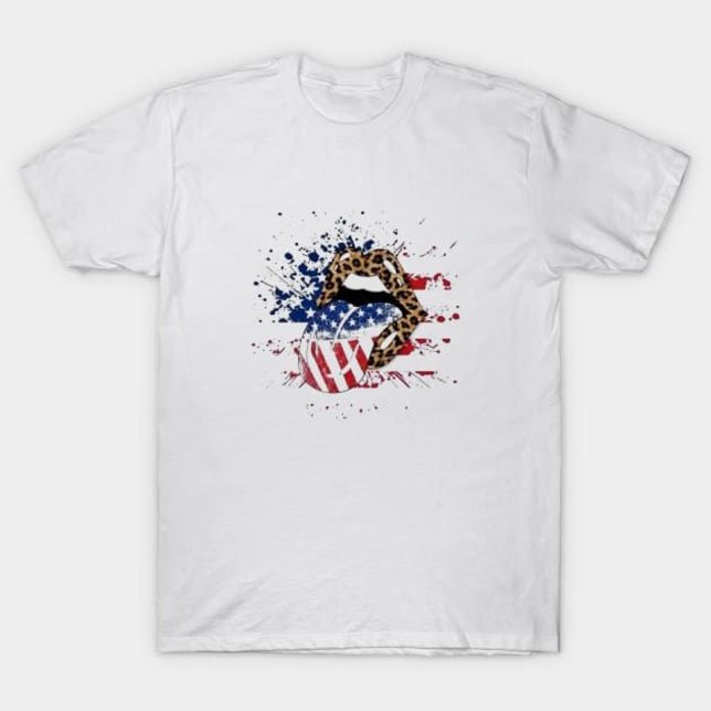 Camiseta Labios de leopardo patriótico (Subido por el creador)