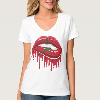 Camiseta labios de Marruecos orgullo raíz bandera