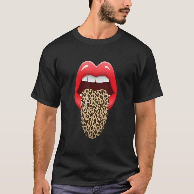 Camiseta Labios de pestañas y mujeres de lengua besan ropa  (Anverso)