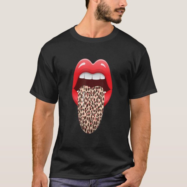 Camiseta Labios de pestañas y mujeres de lengua besan ropa  (Anverso)