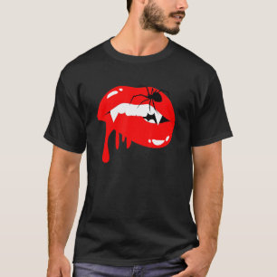 Camiseta Labios de vampiro araña fuera de Halloween
