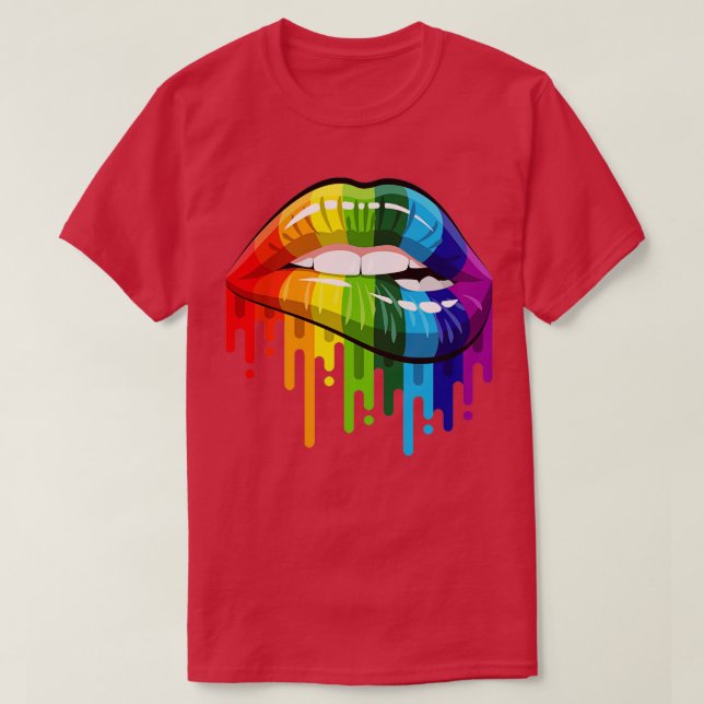 Camiseta Labios del arcoiris (Diseño del anverso)