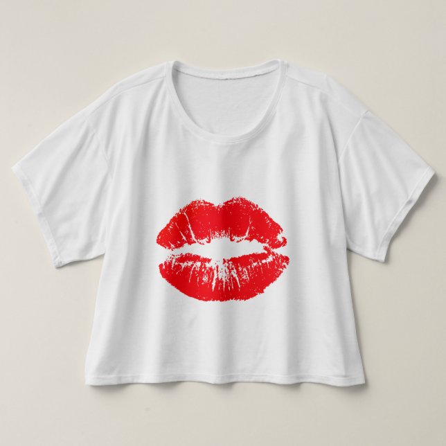 Camiseta Labios del rojo del vector (Diseño del anverso)