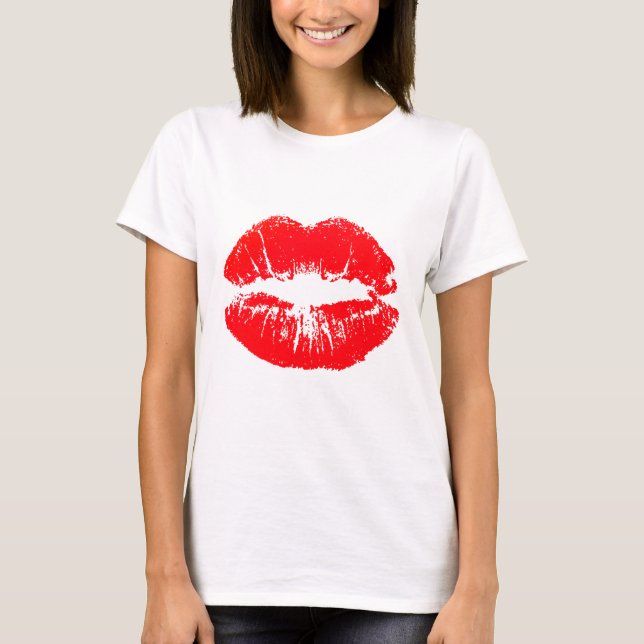 Camiseta Labios del rojo del vector (Anverso)