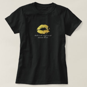 Camiseta labios dorados para un artista de maquillaje belle