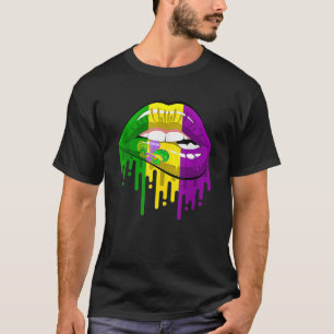 Camiseta Labios Flor De Lis Mardi Gras Nueva Orleans 1