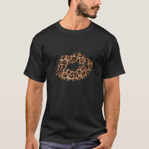 Camiseta Labios Fríos Me Besa Estampado Leopardo Guepardo C