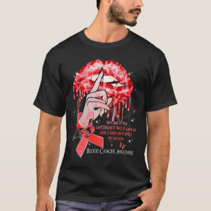 Camiseta Labios Goteando Mariposas Mujeres Cáncer de Sangre