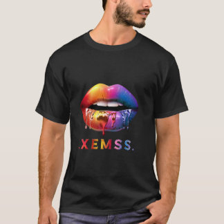 Camiseta Labios Goteantes Coloridos Labios Gráfic