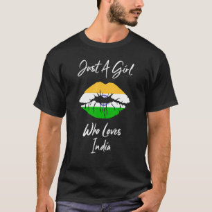 Camiseta Labios Mujeres Chicas Aman Bandera India India